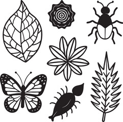 Fototapeta premium set of black silhouettes Nature 