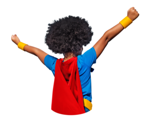 African American png superhero, transparent background