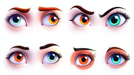 Creative expressions with colorful cartoon eyes for illustration and design inspiration
