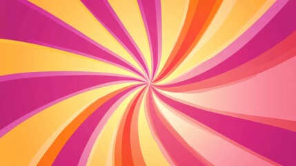 Vibrant abstract spiral pattern with pink and yellow curved lines for creative design project