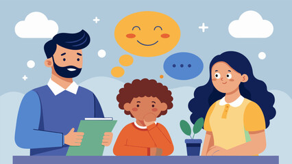The mood was thoughtful as the parents and teachers reviewed student feedback from the last school fundraiser during the PTA meeting.. Vector illustration