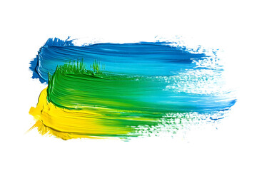 Vibrant Green, Blue, Yellow Abstract Paint Strokes