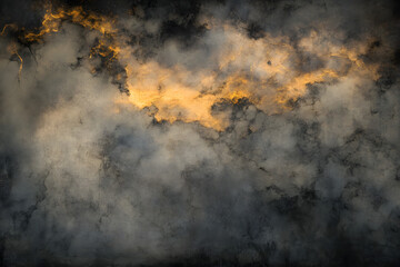 Golden Hues in Smoky Cloudscape