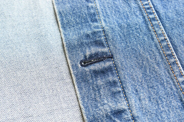 Fototapeta premium seam of blue denim texture background, jean fashion style