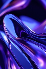 Smooth curved structure, glass material, color gradient from blue to purple, simple modern design, giving a feeling of fluency and elegance