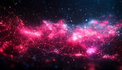 Fototapeta premium Cosmic Network: Digital Nebula for Abstract Art.