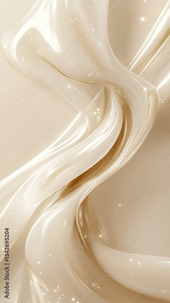 Poster a white fabric with a shiny, silky texture. the fabric is draped in a way that creates a sense of mo