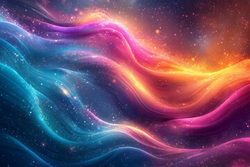 Obraz premium Cosmic Waves for Energy Flow, Abstract Art.