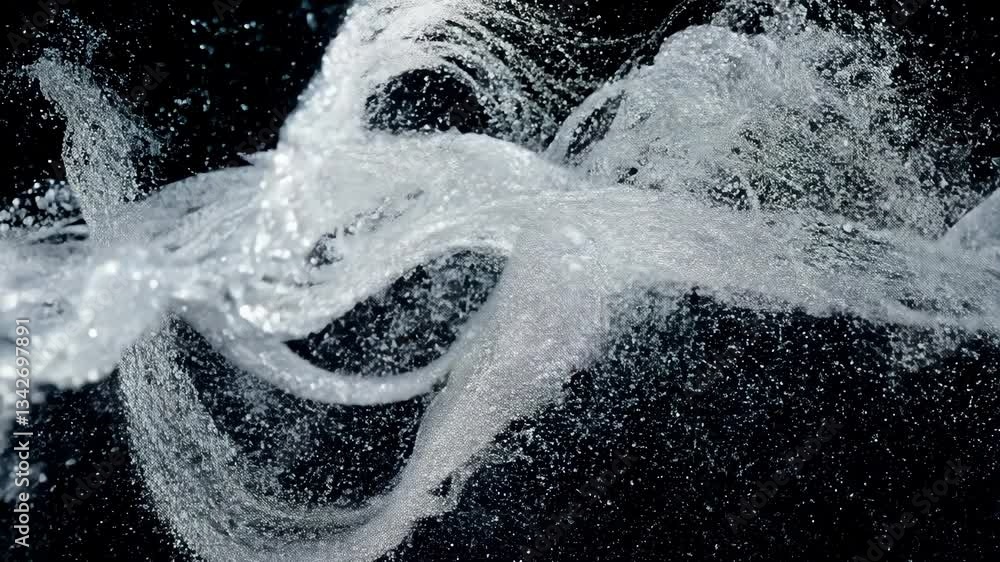 Poster abstract water splash and floating on a dark background for video overlays