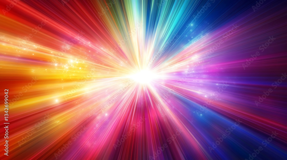 Poster A vibrant explosion of colors radiates outward, creating a dynamic and energetic visual effect