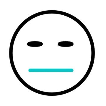 Simple Line Art Emoji  Neutral Facial Expression, Blank Face, Unexpressive