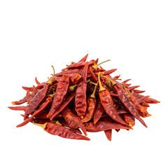 Obraz premium A red dried chili, standing out on a plain white background.