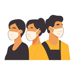 Obraz premium Group of People Wearing Face Masks for Protection