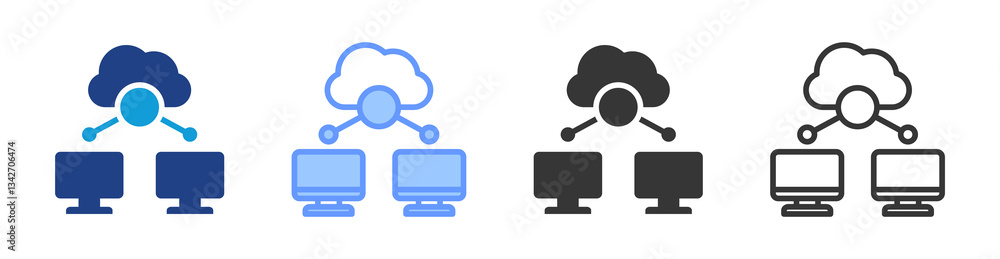 Poster Multi Tenancy icon set multiple style collection