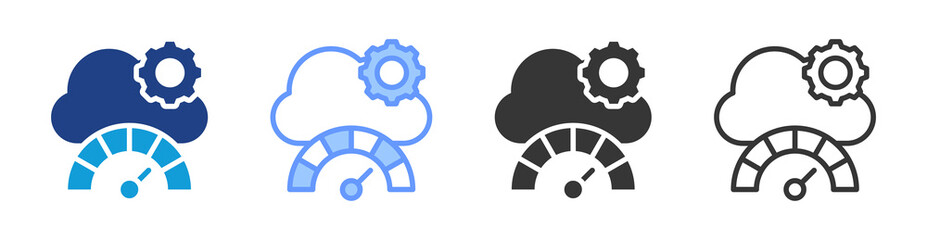 Throughput icon set multiple style collection