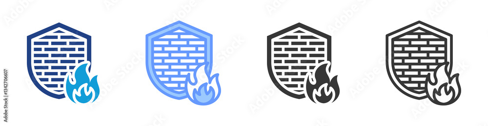 Aufkleber Firewall icon set multiple style collection