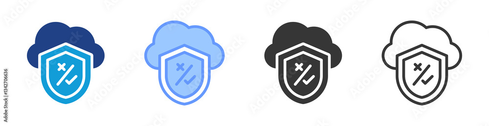 Poster Zero Trust Security icon set multiple style collection