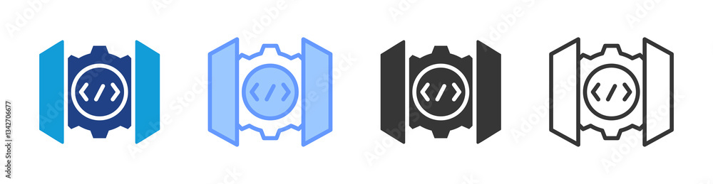 Poster api gateway icon set multiple style collection