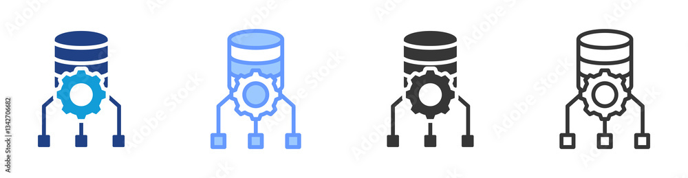 Poster data governance icon set multiple style collection