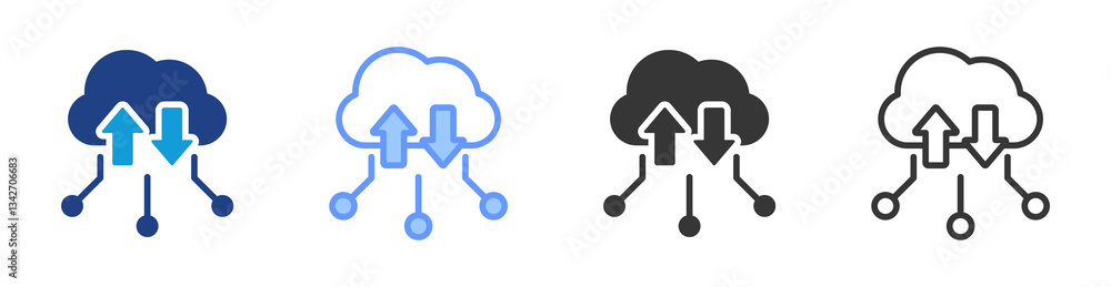 Poster Cloud Native icon set multiple style collection