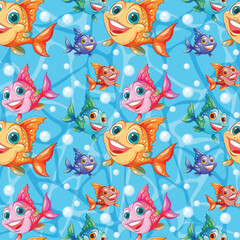 Colorful Fish Seamless Pattern Design