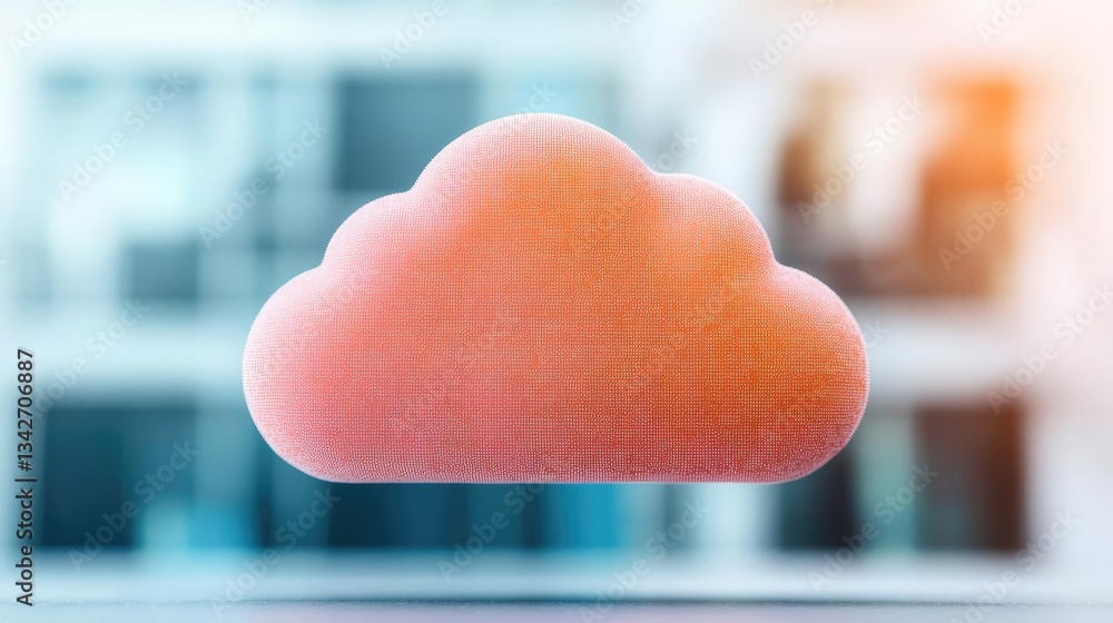 Poster cloud technology for hybrid computing and database concept. a colorful cloud symbol representing dig