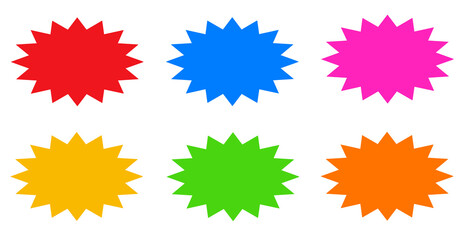 ギザギザ　素材　セット　セール　値引き　値下げ　特別価格　ショッピング　キャンペーン　フェア　あしらい　見出し　タイトル　飾り　シール　スタンプ　トゲトゲ　吹き出し　枠　ポップ　おしゃれ　シンプル　驚き　びっくり　横長　sale sticker,price sticker