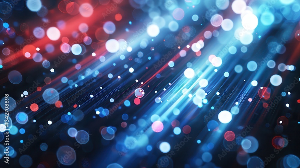 Aufkleber Abstract Red And Blue Bokeh Lights Background With Dynamic Motion Blur