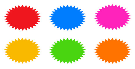 ギザギザ　素材　セット　セール　値引き　値下げ　特別価格　ショッピング　キャンペーン　フェア　あしらい　見出し　タイトル　飾り　シール　スタンプ　トゲトゲ　吹き出し　枠　ポップ　おしゃれ　シンプル　驚き　びっくり　横長　sale sticker,price sticker