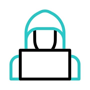 Anonymous Hacker Using Laptop Cybersecurity and Digital Privacy Icon