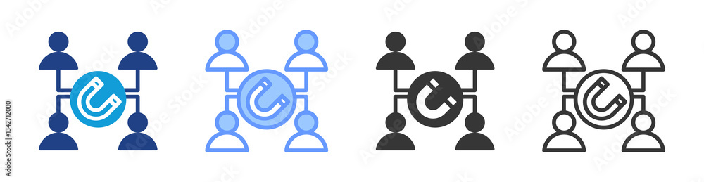 Aufkleber lead generation icon set multiple style collection