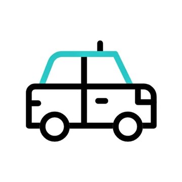 Taxi Icon Simple Vector Illustration of a Cab for Transportation Apps and Websites