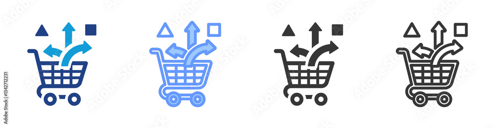 Poster cross selling icon set multiple style collection