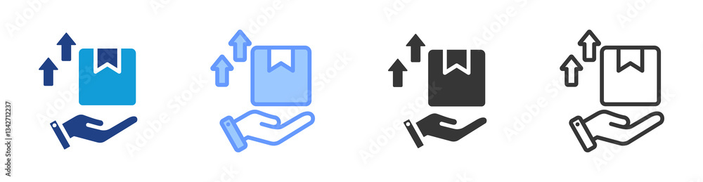 Poster up selling icon set multiple style collection