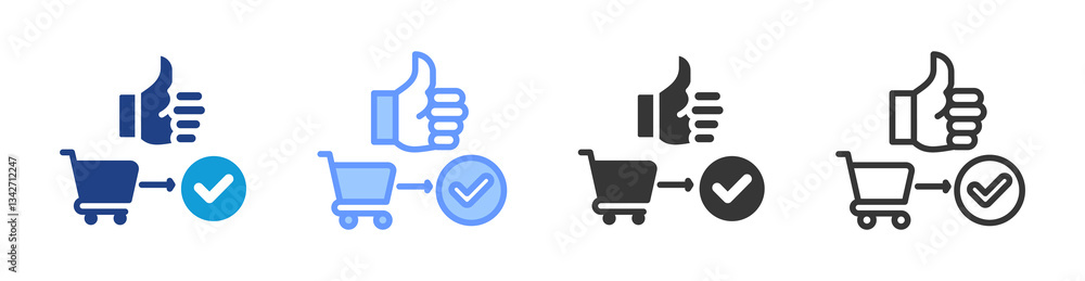 Poster Customer Journey icon set multiple style collection