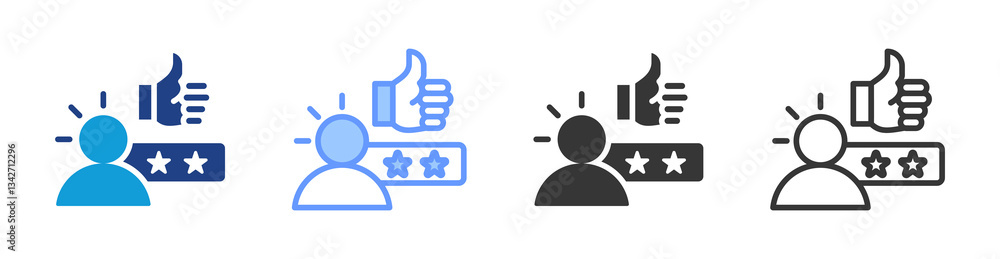 Poster Customer Satisfaction icon set multiple style collection