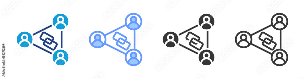 Poster Referral Program icon set multiple style collection