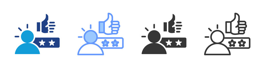 Customer Satisfaction icon set multiple style collection