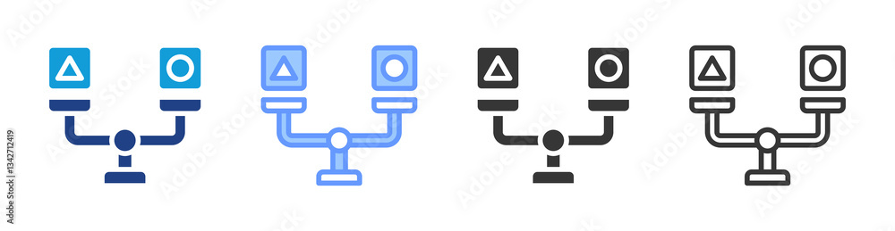 Poster Ab Testing icon set multiple style collection