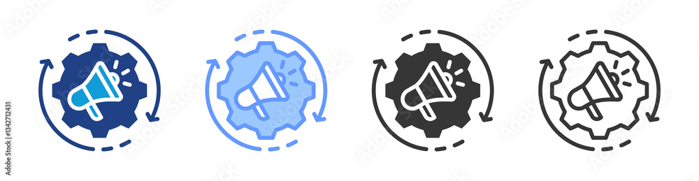 Poster Marketing Automation icon set multiple style collection