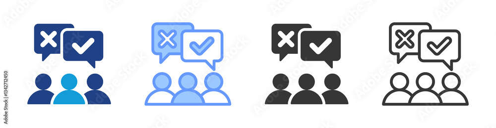 Poster customer feedback icon set multiple style collection