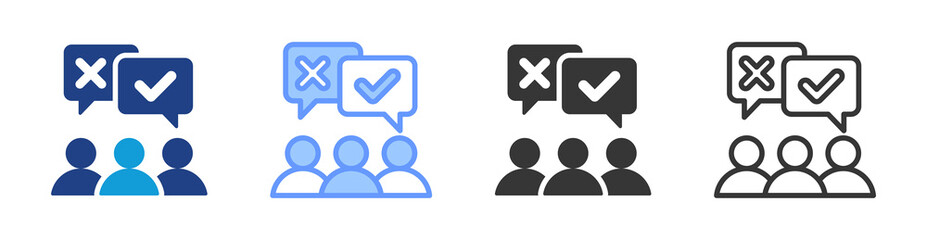 Customer Feedback icon set multiple style collection