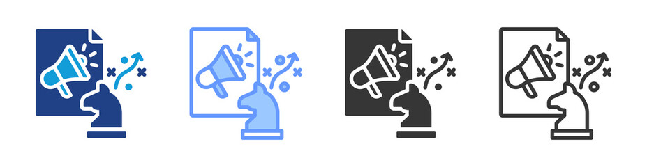 Sales Strategy icon set multiple style collection