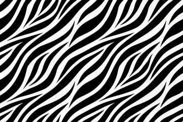 Seamless Black and White Zebra Striped Pattern Background Design