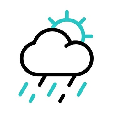 Sunny with a Chance of Showers Weather Icon Design
