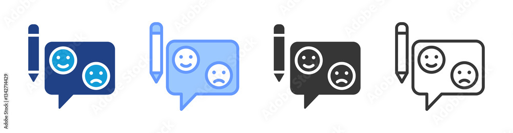 Poster Feedback icon set multiple style collection