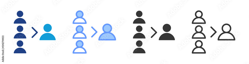 Poster Delegation icon set multiple style collection
