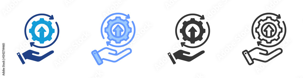 Aufkleber Continuous Improvement icon set multiple style collection