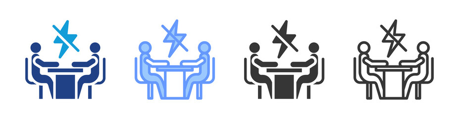 Fototapeta premium Conflict Resolution icon set multiple style collection