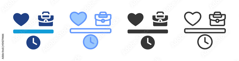 Poster work life balance icon set multiple style collection